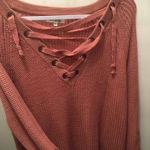 Laced front sweater